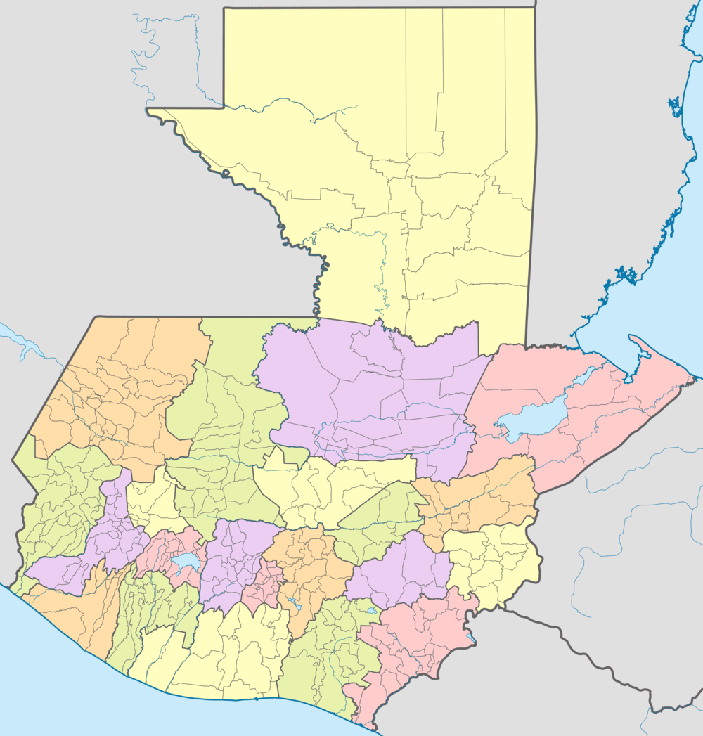 Mapa de los municipios de Guatemala